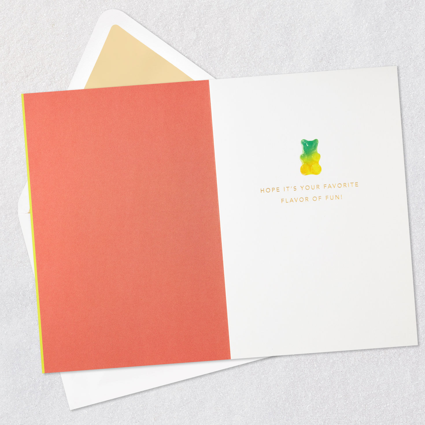 Rainbow Gummy Bears Kids Birthday Card Open card with envelope image number 3