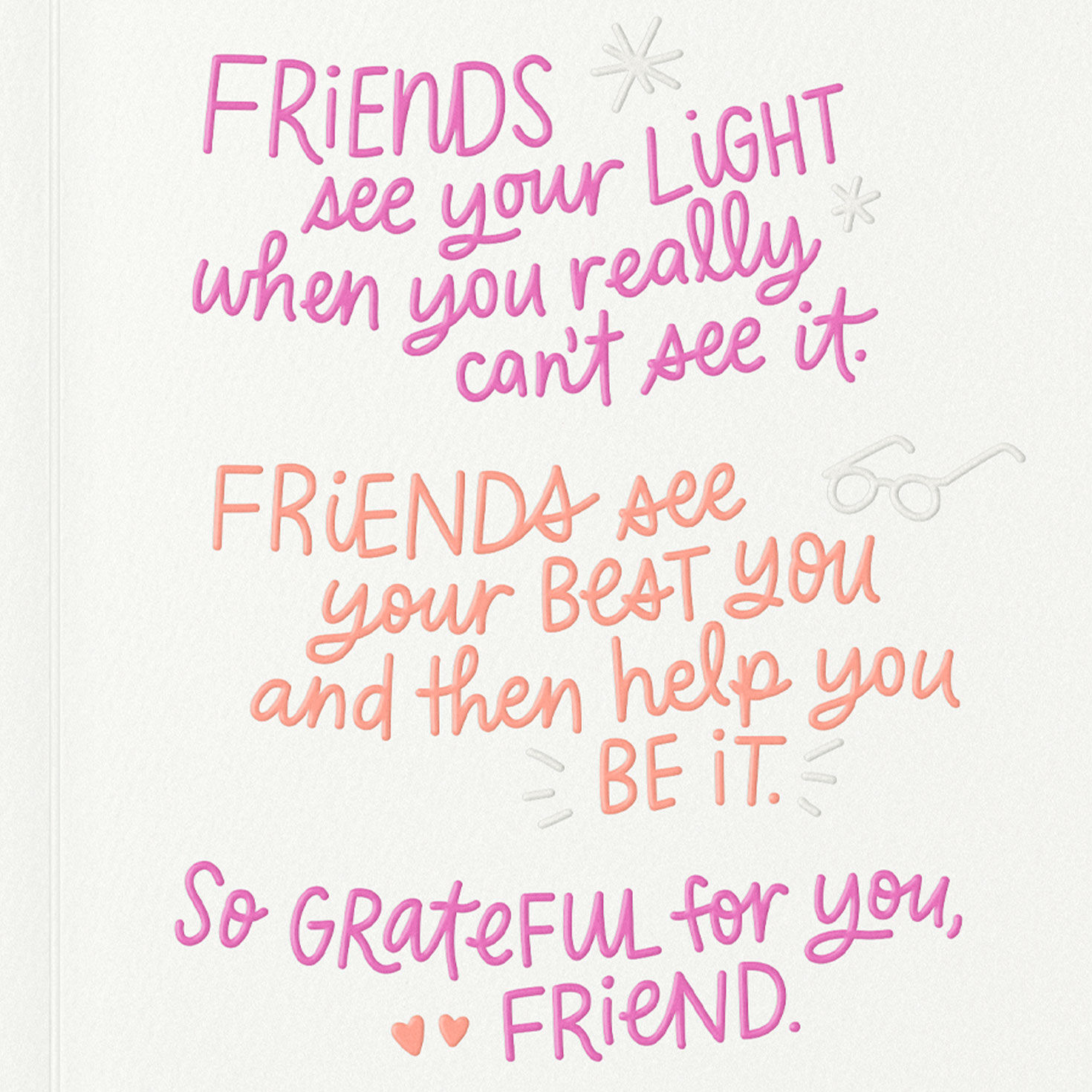 Pastel Hand Lettering Friendship Card Sentiment image number 3