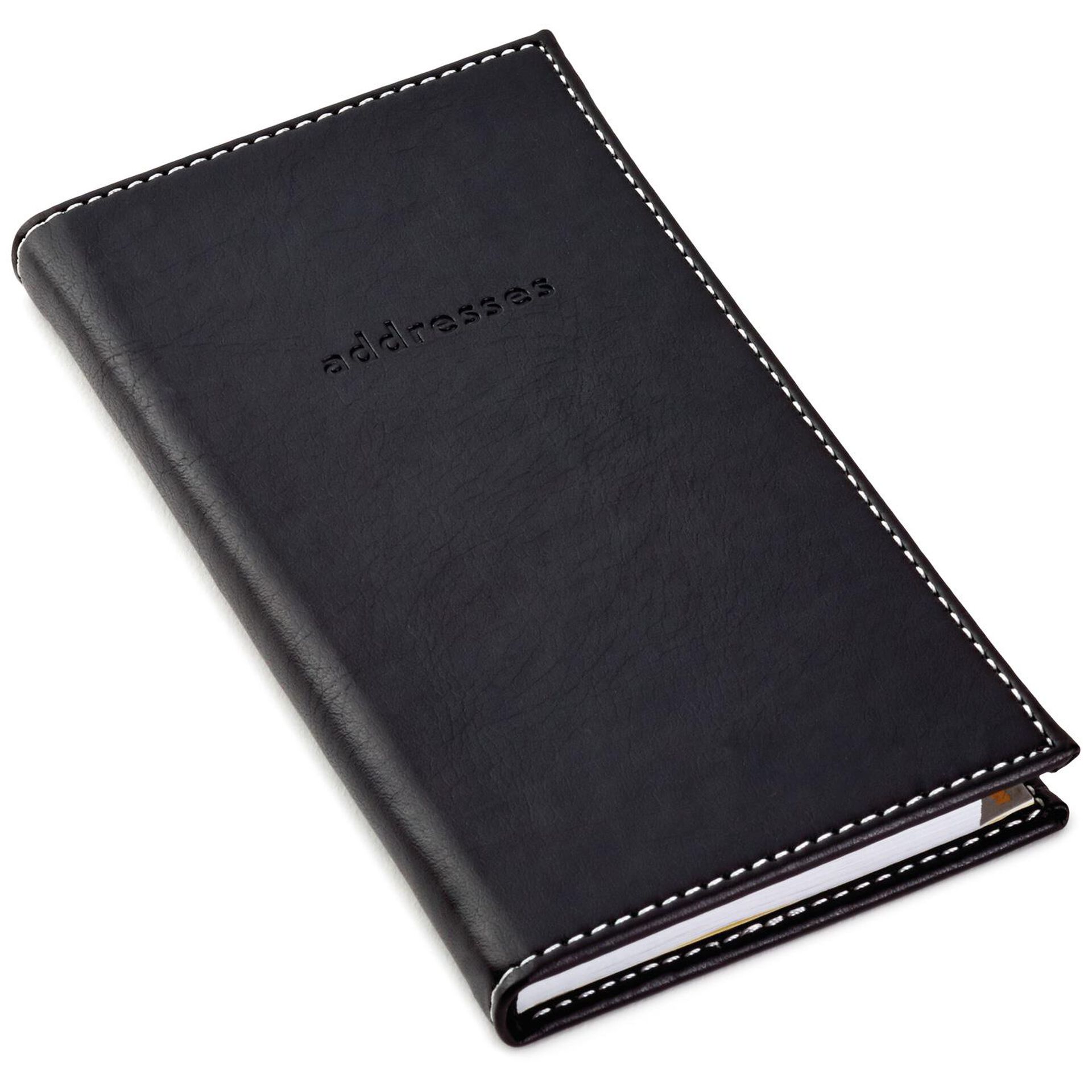 Black Faux Leather Slim Address Book Address Books Hallmark