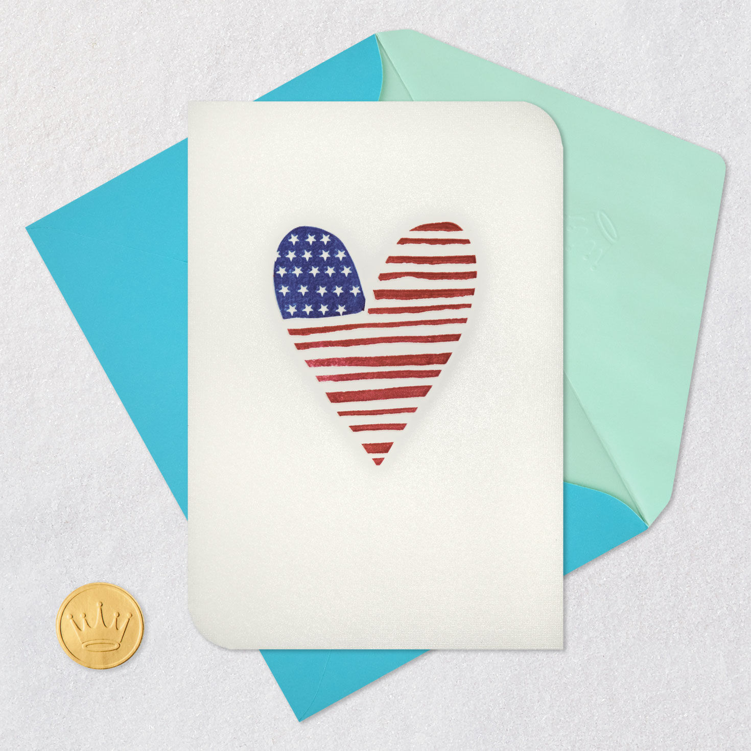 American Flag Heart Blank Card for only USD 4.99 | Hallmark