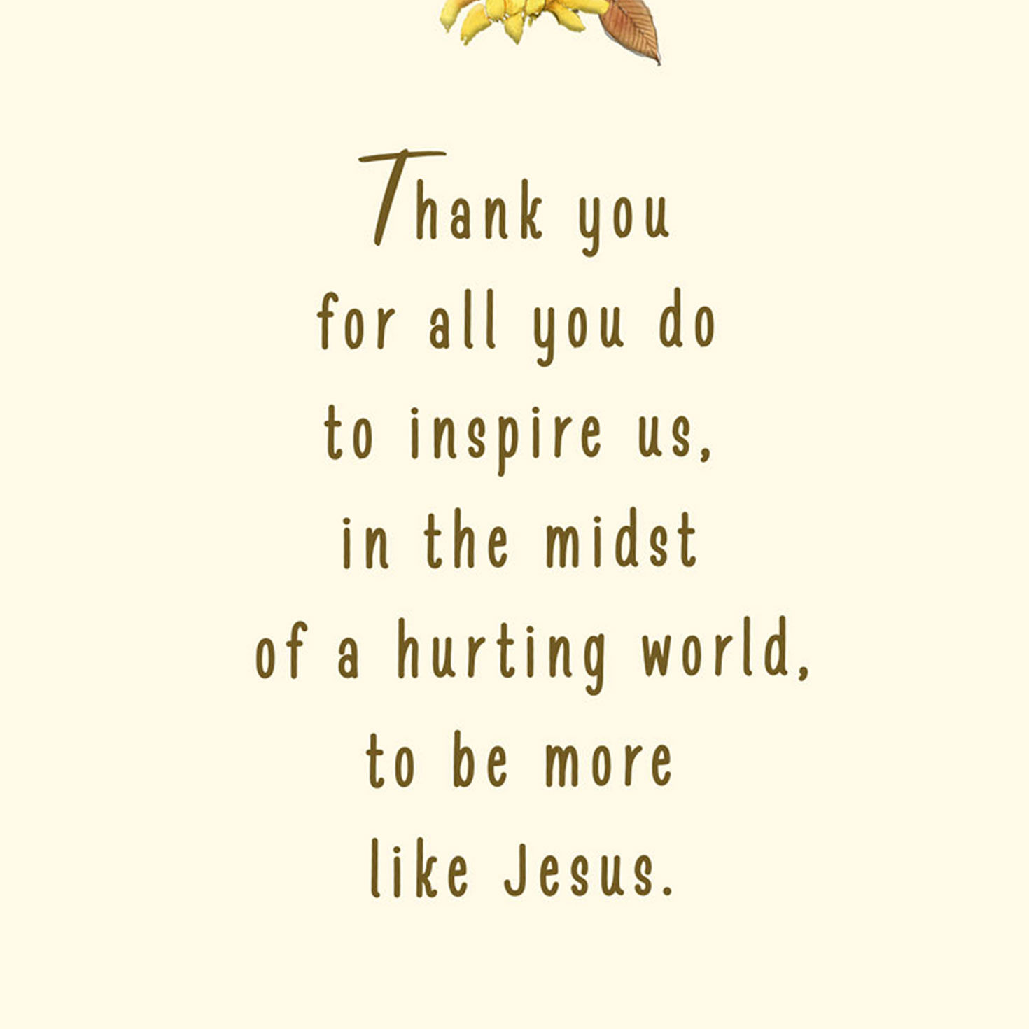 Sunflowers Clergy Pastor & Spouse Appreciation Card SENTIMENT image number 2