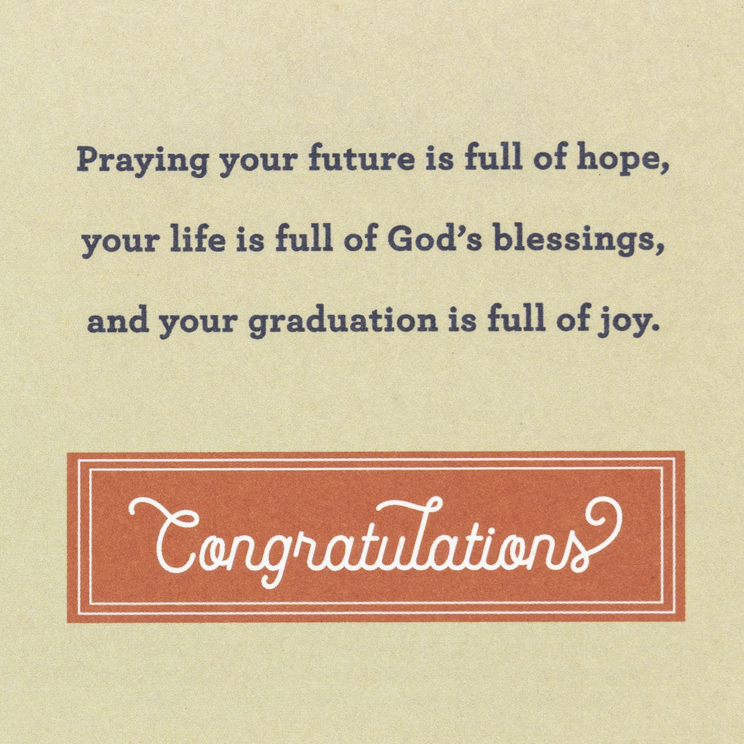 Globe, Mortarboard and Books Religious Graduation Card Sentiment image number 2
