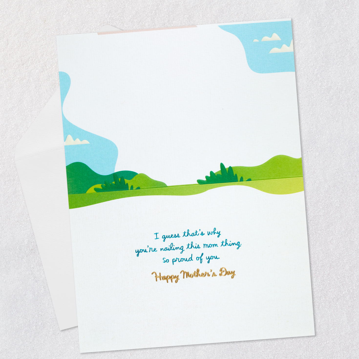 Woman on Trail Daughter Mother's Day Card Open card with envelope image number 3