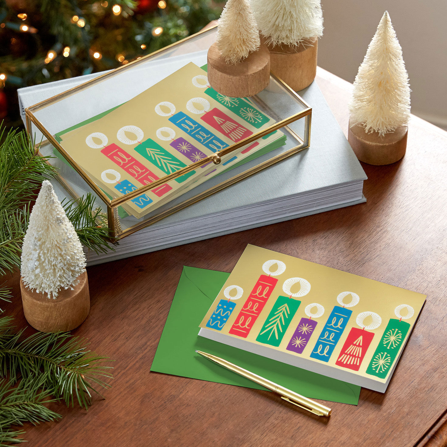 Bright Candles Boxed Christmas Card Pack in use image number 7