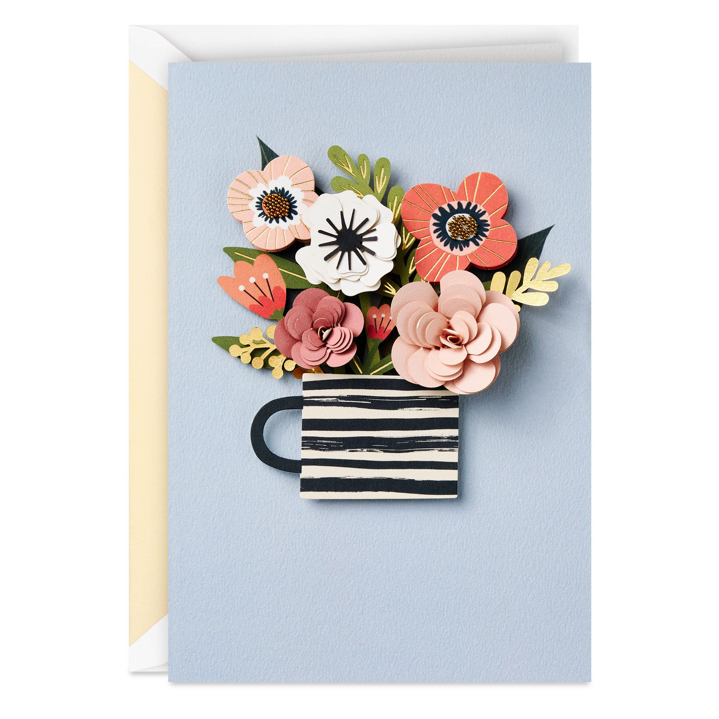 Flower Bouquet in Mug Blank Card