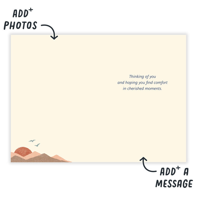 Nature Scene Personalized Sympathy Card Open Card indicating personalization image number 3