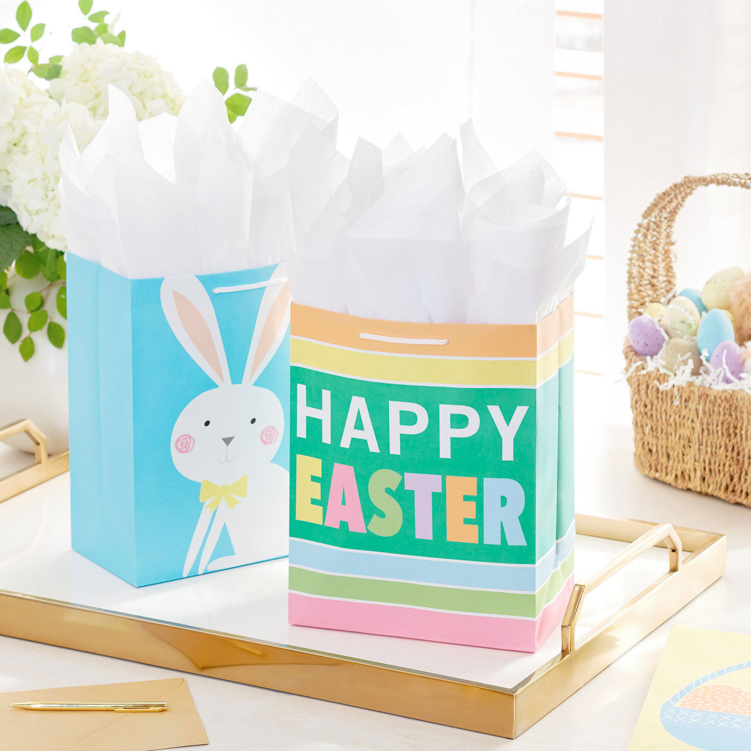 3-Pack Easter Bunny and Eggs Large Gift Bags in use image number 2