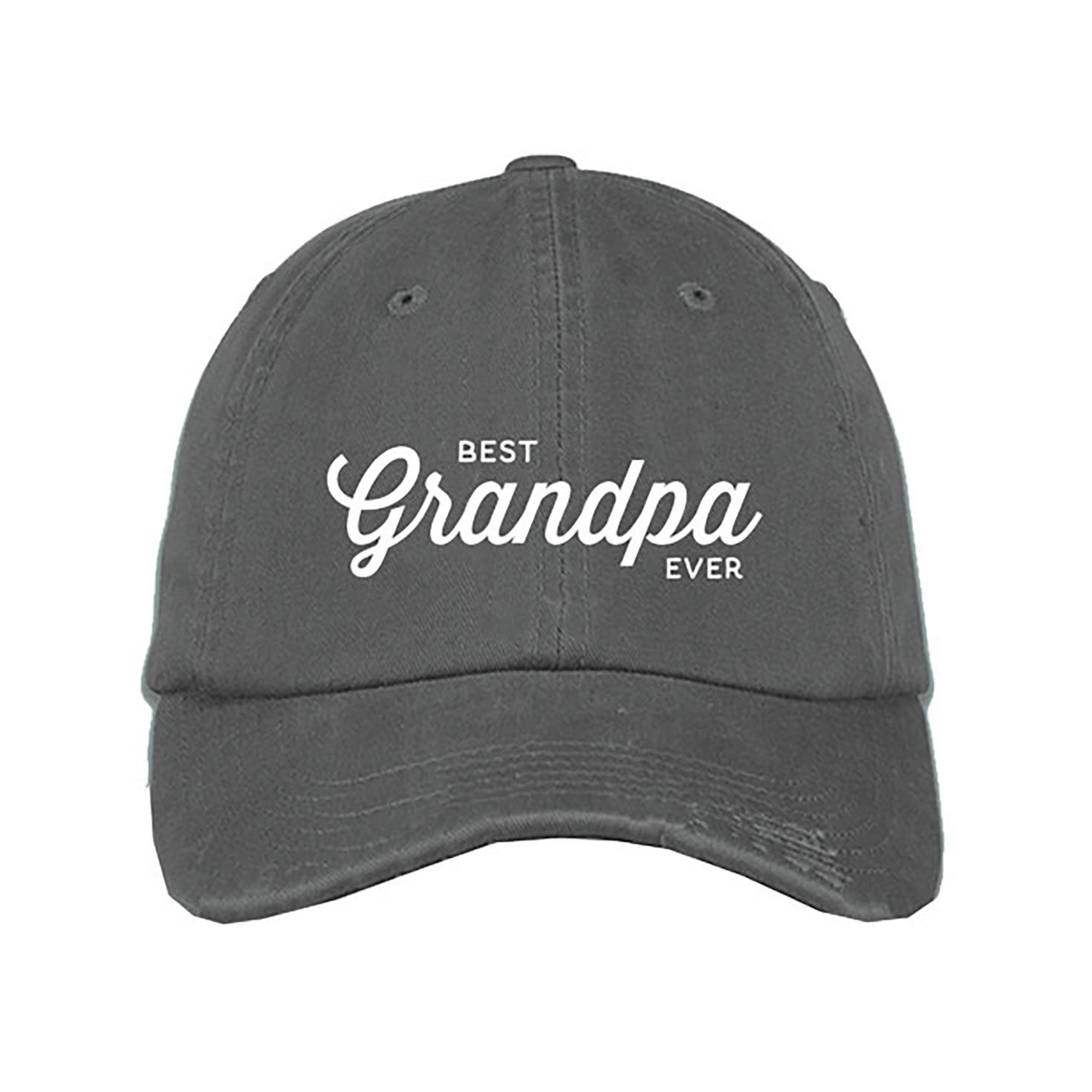 Best Grandpa Ever Gray Twill Baseball Cap