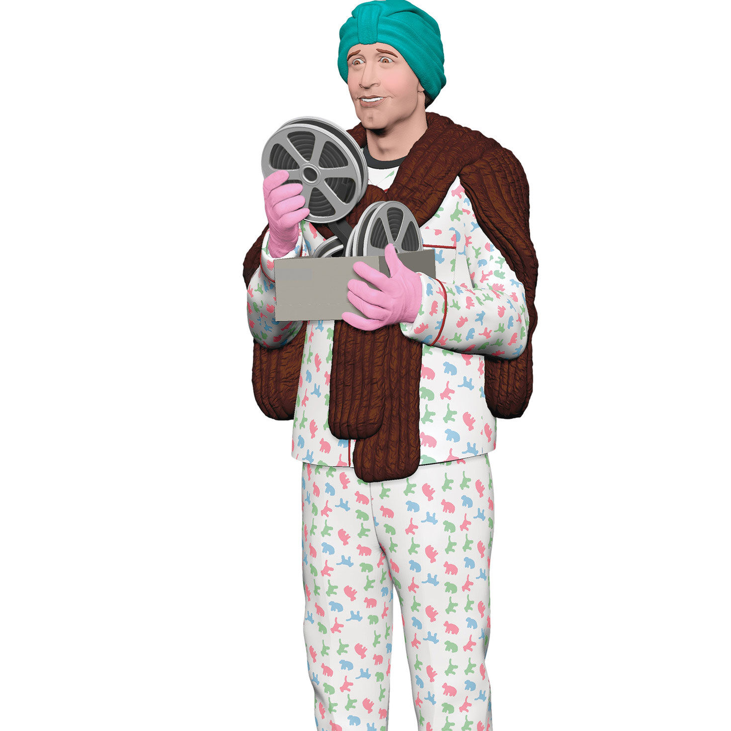 Clark in PJs With Movie Reels Keepsake Ornament closeup view image number 5