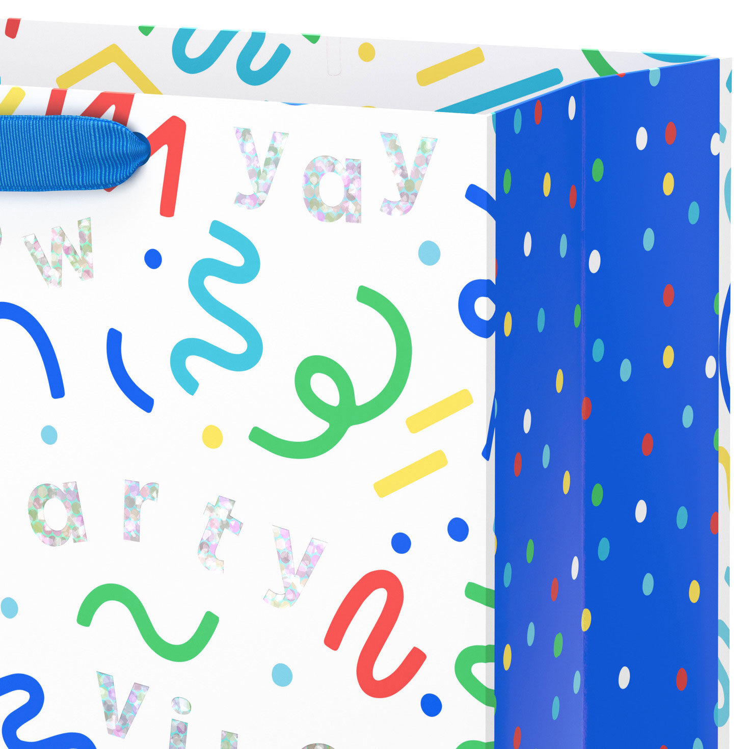 Colorful Streamers Party Time XL Gift Bag Handle Detail image number 4