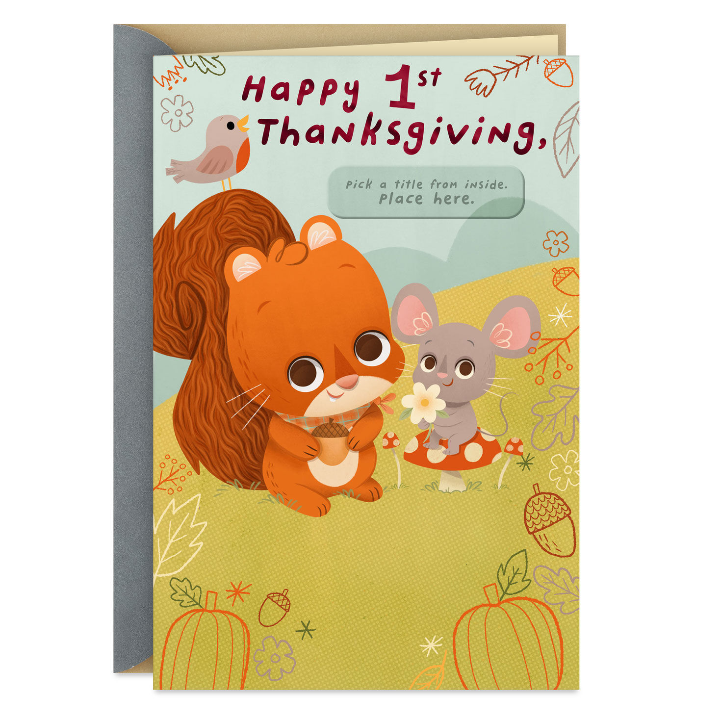 Sweet Little One Customizable Baby's First Thanksgiving Card With Family Stickers for only USD 3.99 | Hallmark