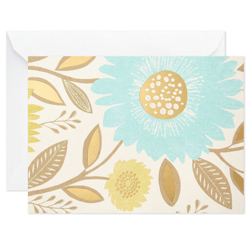 Flowers and Dots Assorted Blank Note Cards, Box of 50, 