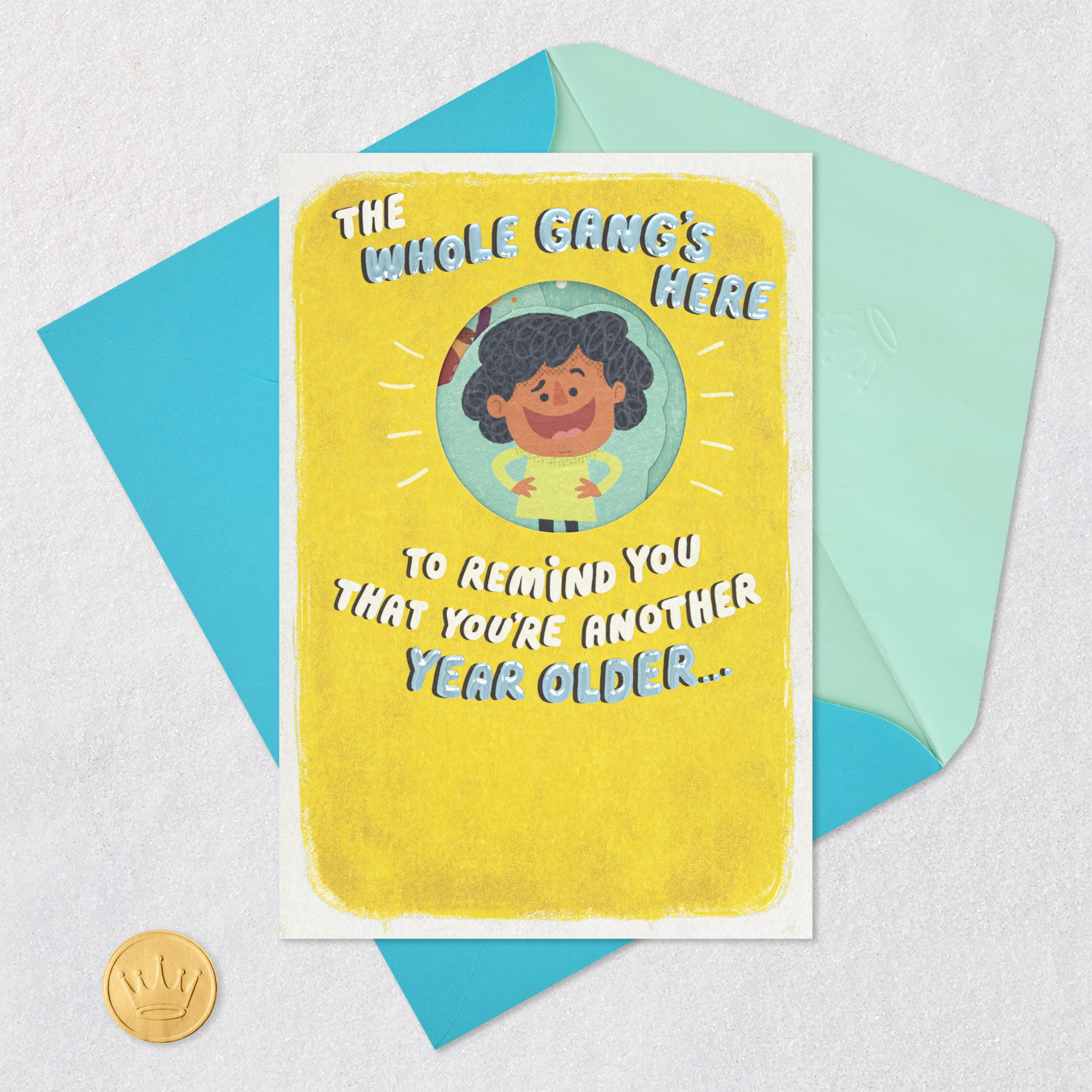 Comic Characters Funny Pop-Up Birthday Card Card Front with Envelope and Gold Seal image number 6