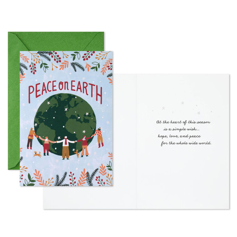 Many Nations Peace Boxed Christmas Cards Pack Card Front with Sentiment image number 3