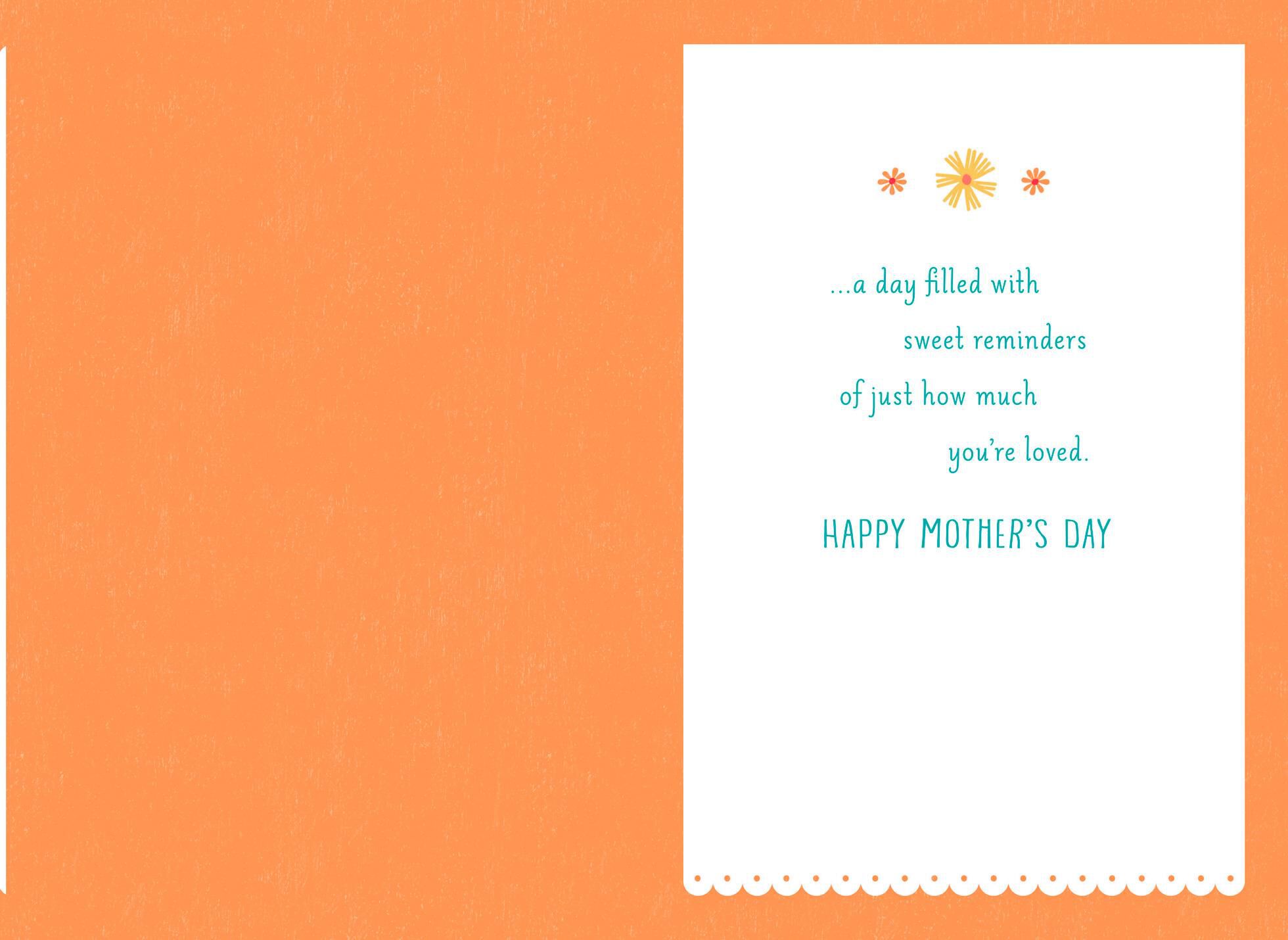 Sweet Flower Bouquet Mother's Day Card With Ribbon