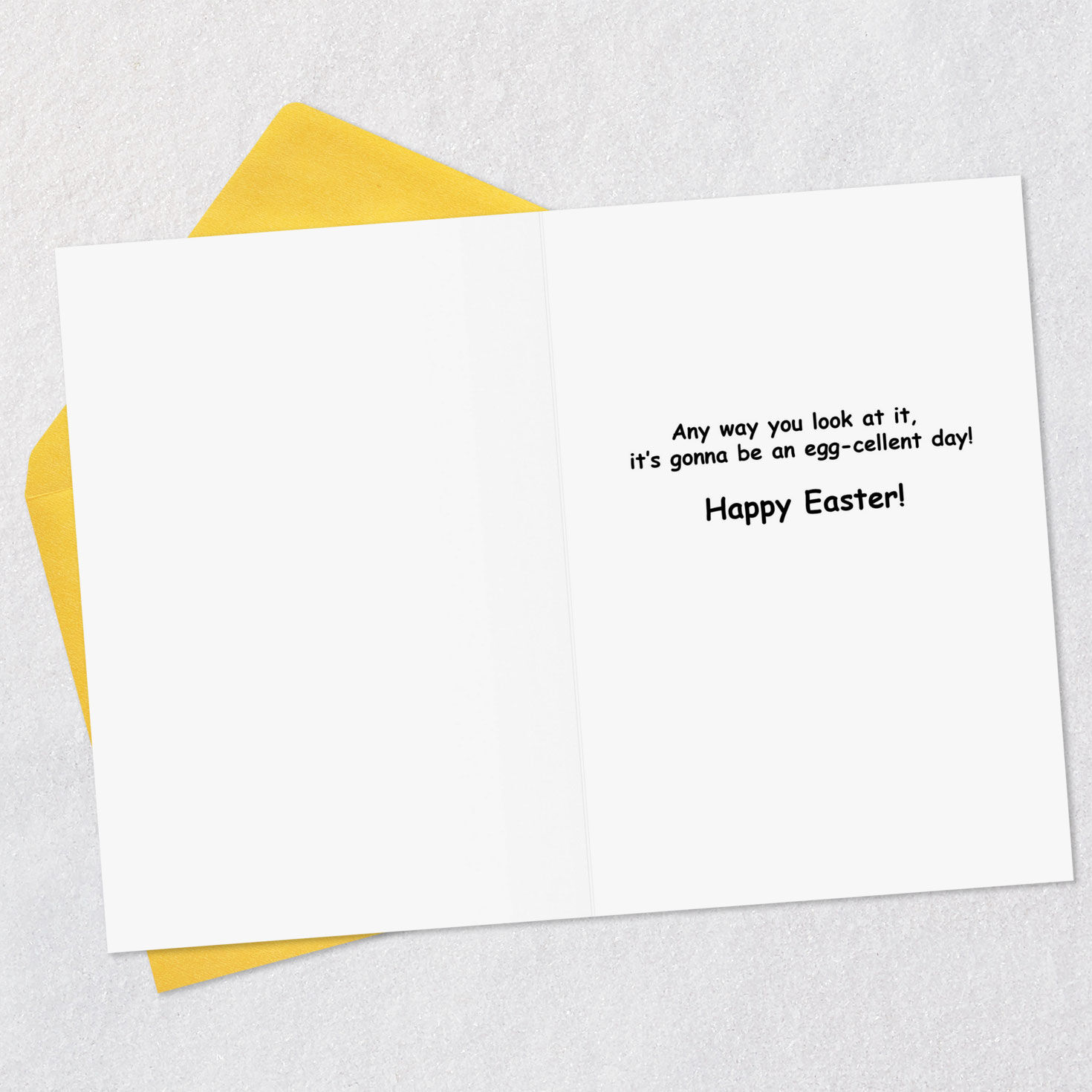 Cartoon Egg Faces on Teal Easter Card Open Card with Envelope image number 3