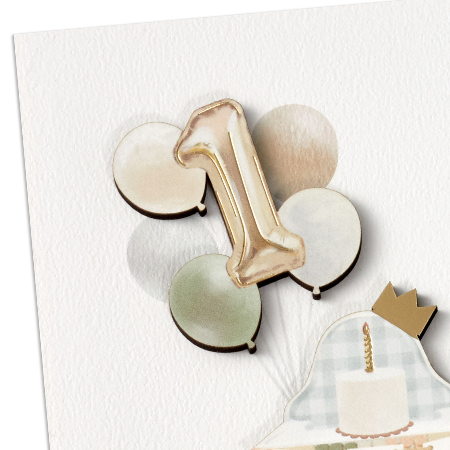 High Chair and Balloons Signature Birthday Card Card Front Detail image number 5