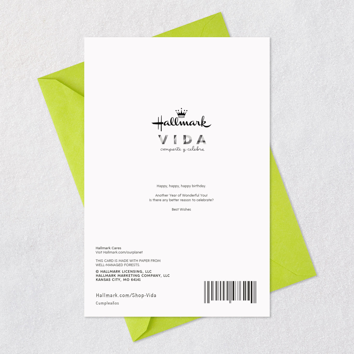 Colorful Balloons Happy Birthday Card in Spanish Card Back with Envelope image number 7