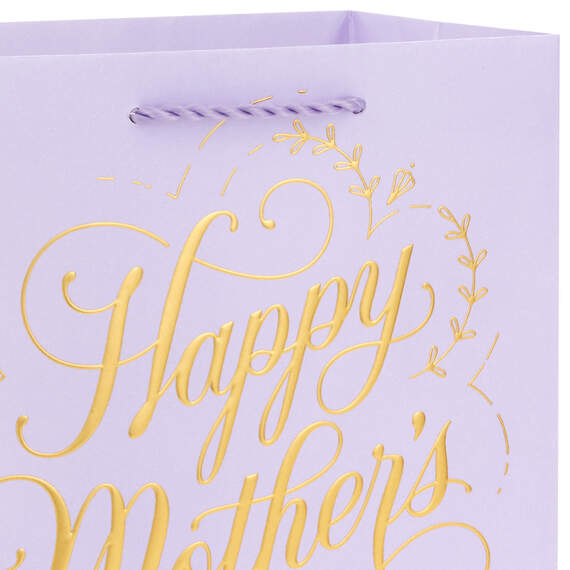 9.6" Gold Script on Lilac Medium Mother's Day Gift Bag, , large image number 4