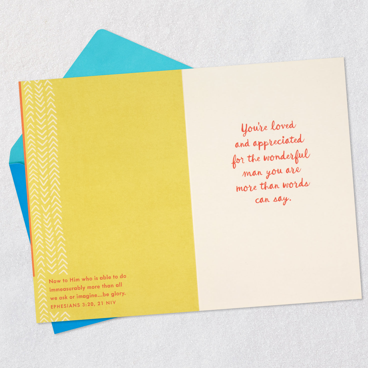 Blue and Orange Religious Dad Father's Day Card Open Card with Envelope image number 4