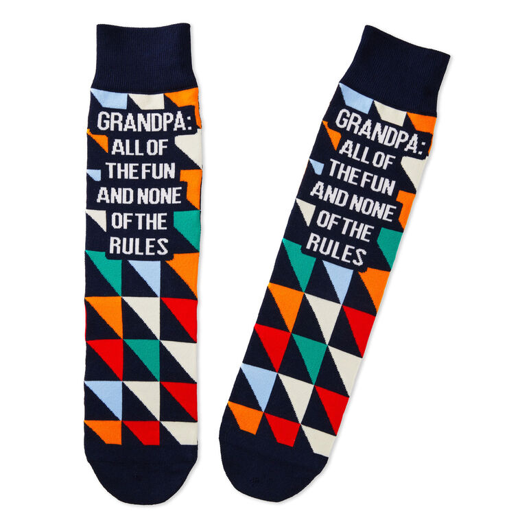 Grandpa All of the Fun Novelty Crew Socks