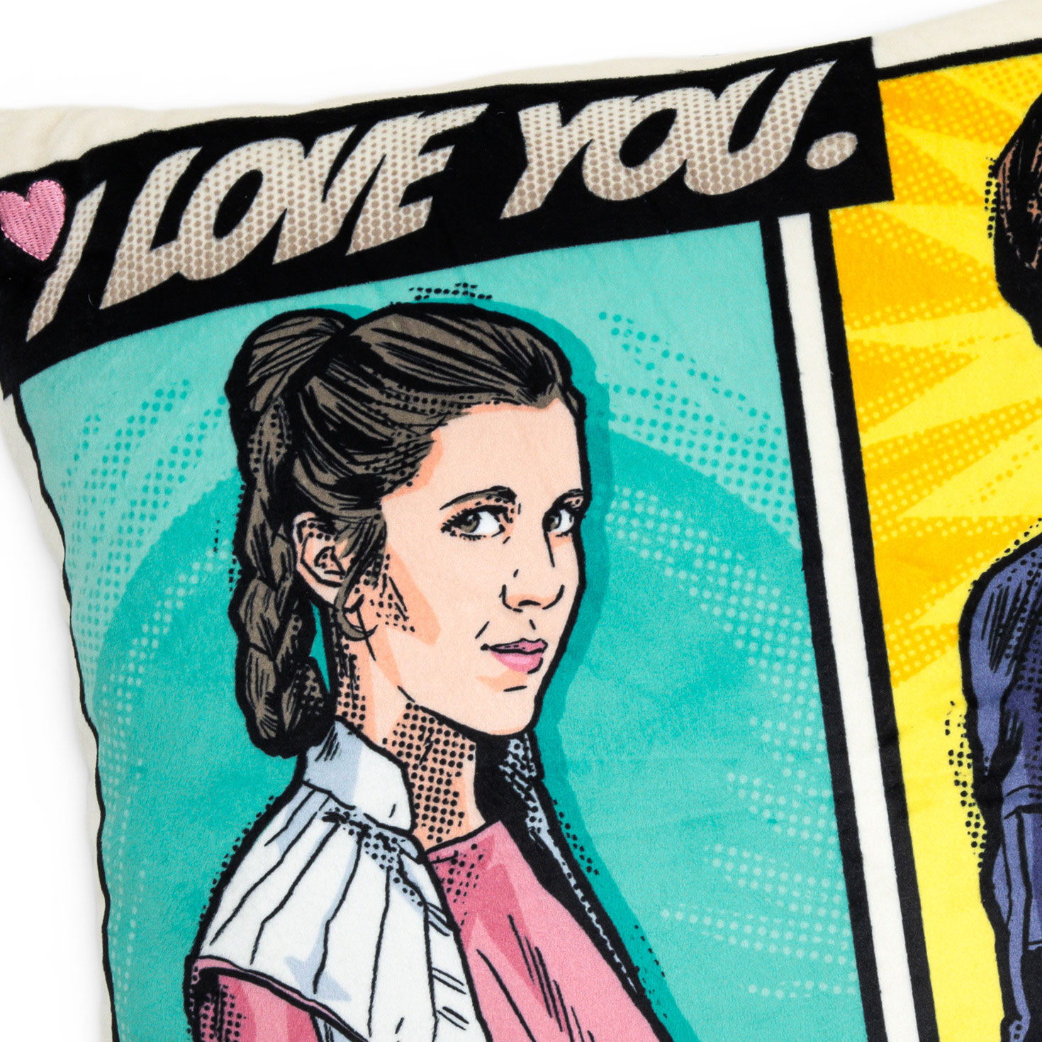 Star Wars Han and Leia Pillow With Movie Quotes upclose view image number 4