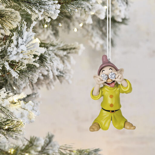 Disney Snow White and the Seven Dwarfs Diamond Eyes Dopey Metal Ornament, 