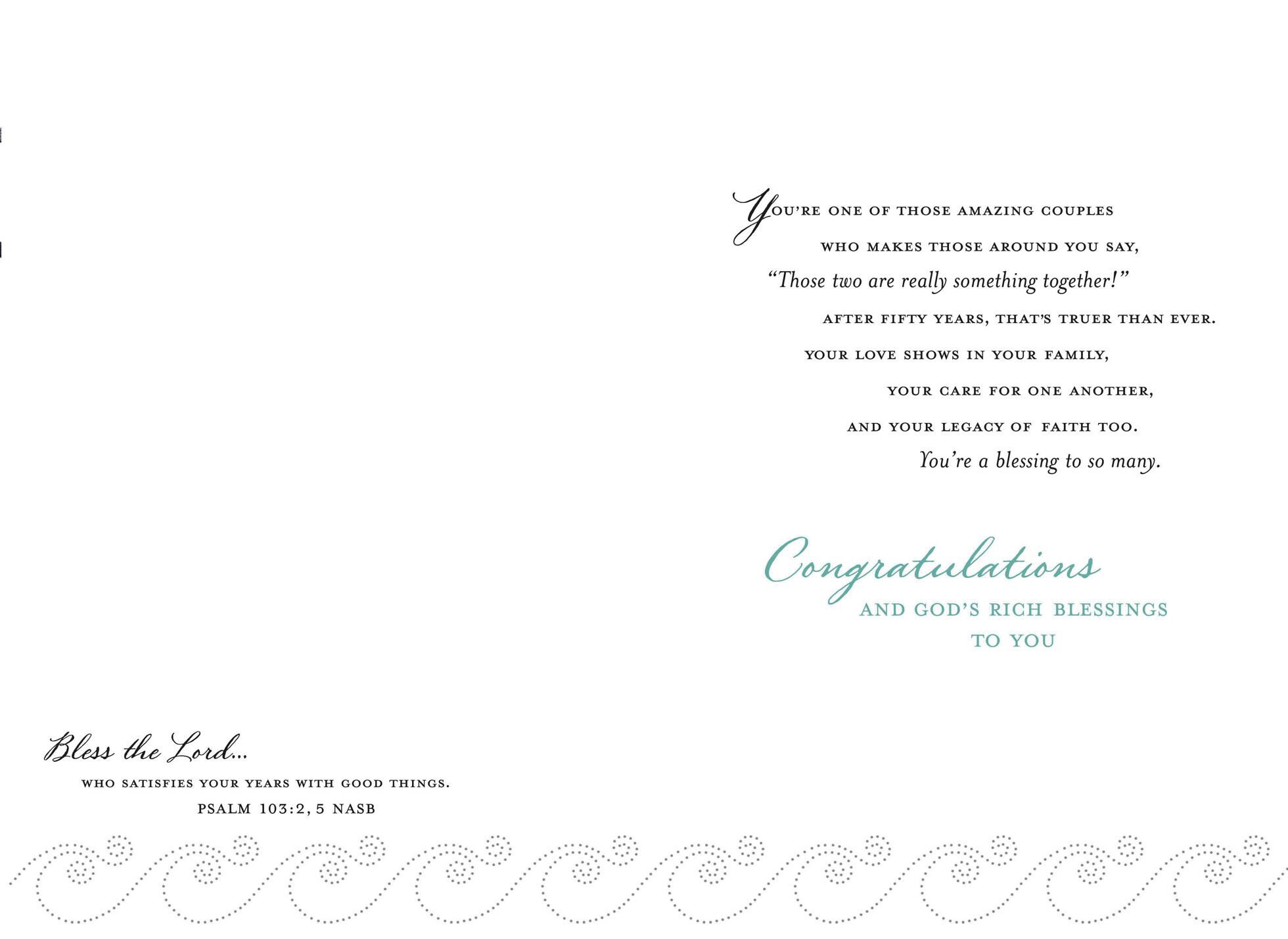 White Swans Religious 50th Anniversary Card