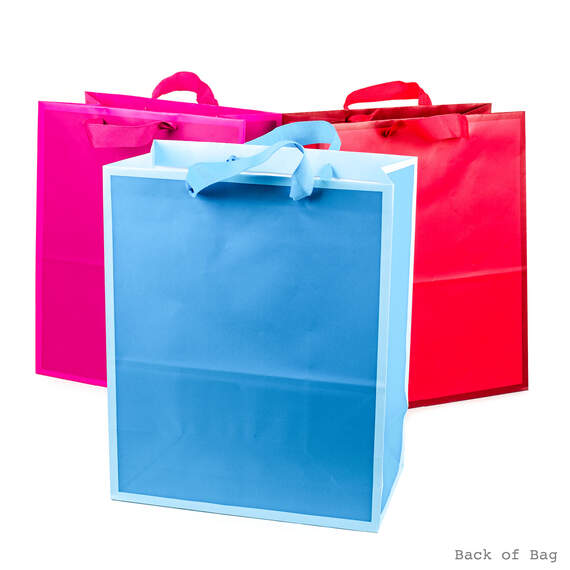 13" Assorted Bright Colors 3-Pack Gift Bags, , large image number 4