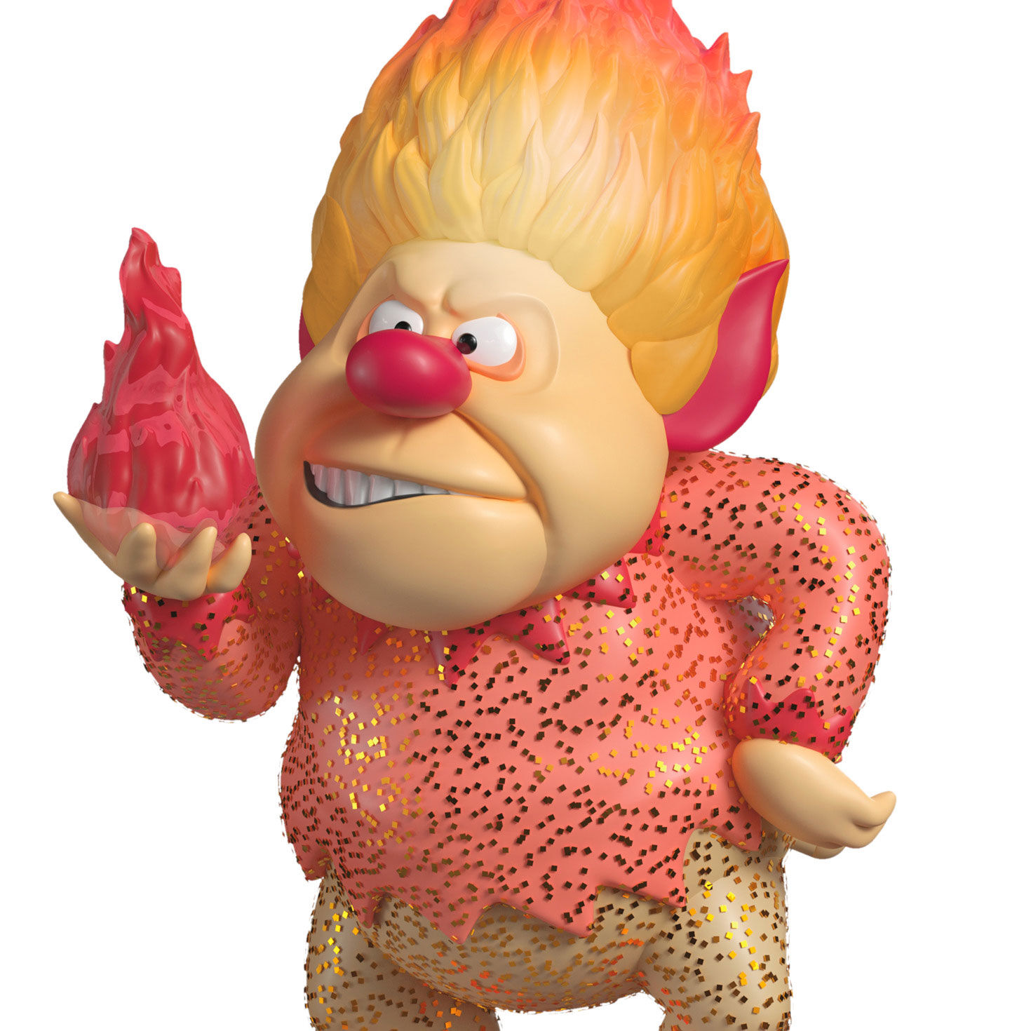 Heat Miser Holding Flame Keepsake Ornament closeup view image number 5