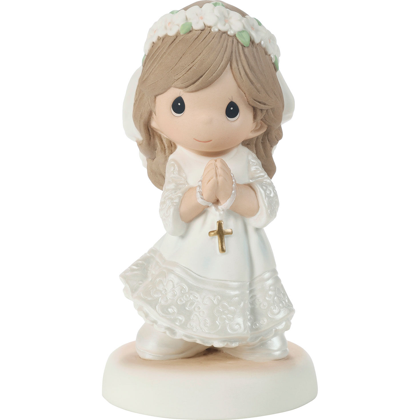 First Communion Girl With Brown Hair Figurine  image number 1