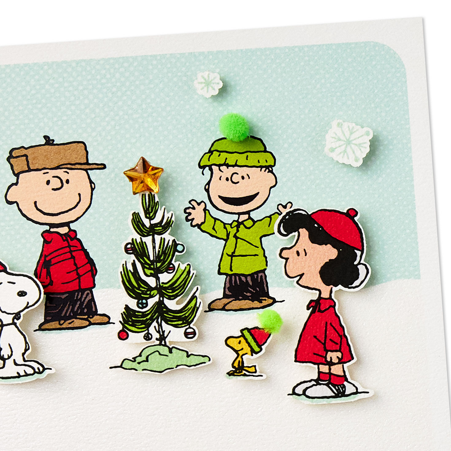 Charlie Brown and Tree Religious Christmas Card Card Front Detail image number 5
