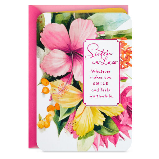 Marjolein Bastin Whatever Makes You Smile Birthday Card for Sister-in-Law, 