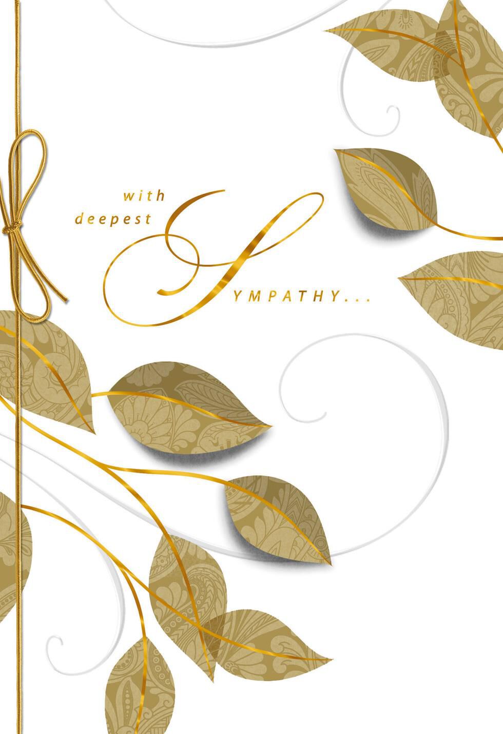 Golden Leaves Sympathy Card