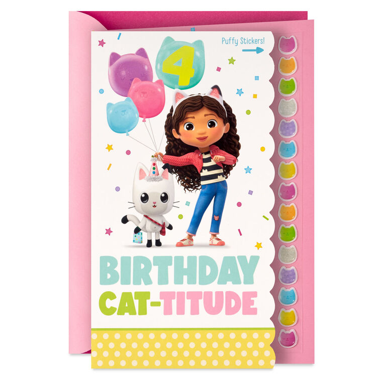 Gabby's Dollhouse Cat-titude Birthday Card with Stickers