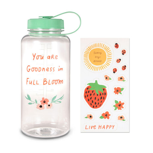 Goodness in Full Bloom Water Bottle With Stickers, 32 oz., 