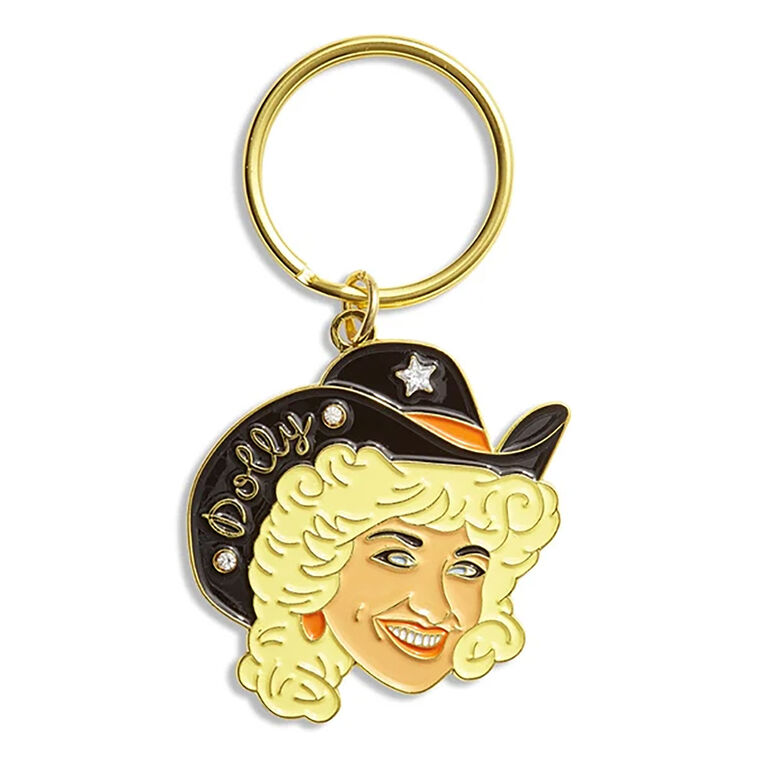 The Found Dolly Parton Cowgirl Enamel Keychain