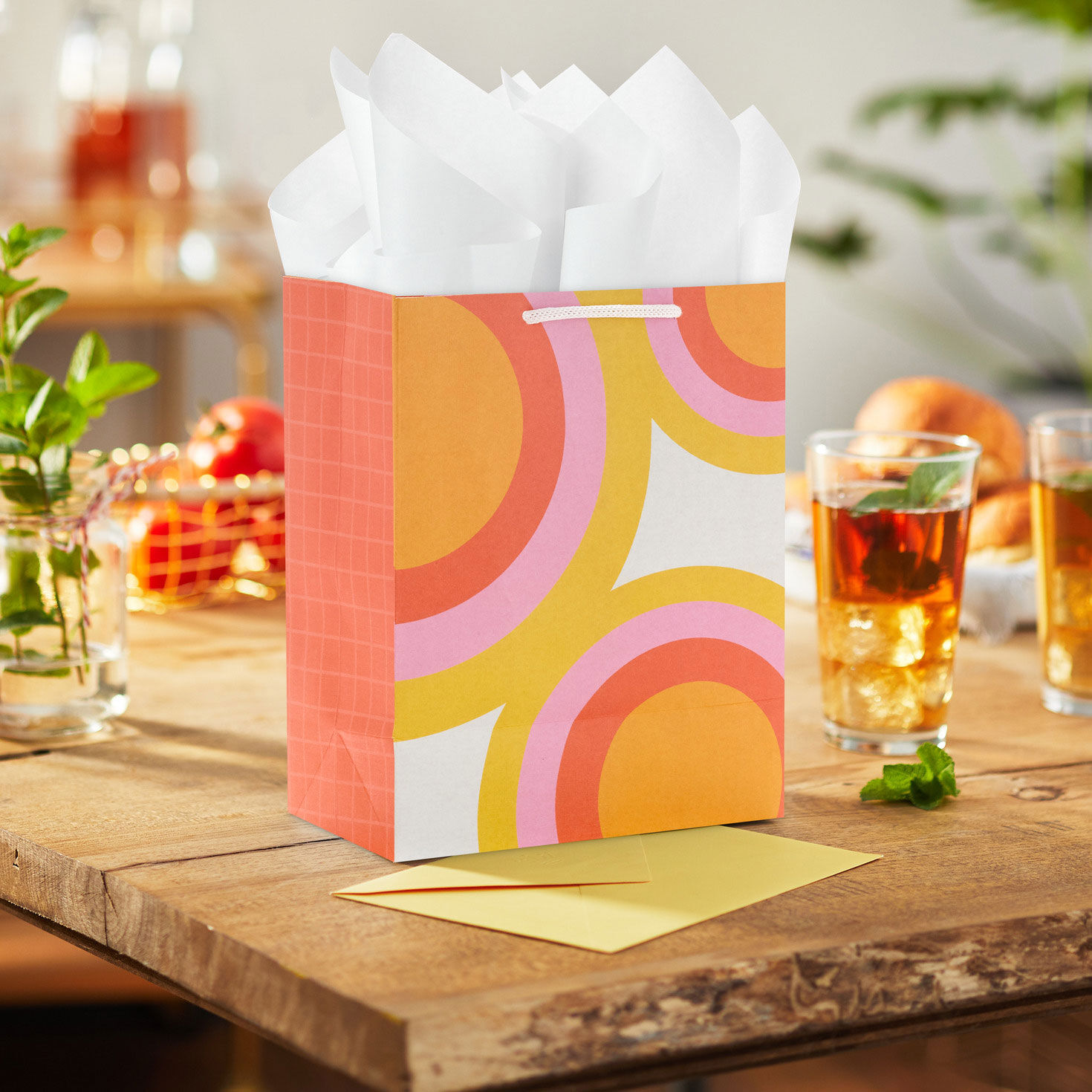 9.6" Warm Concentric Circles Medium Gift Bag for only USD 3.99 | Hallmark