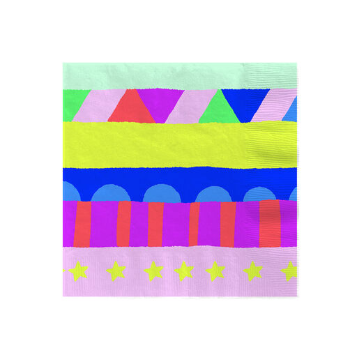 Stacked Geometrics Cocktail Napkins, Set of 16, 