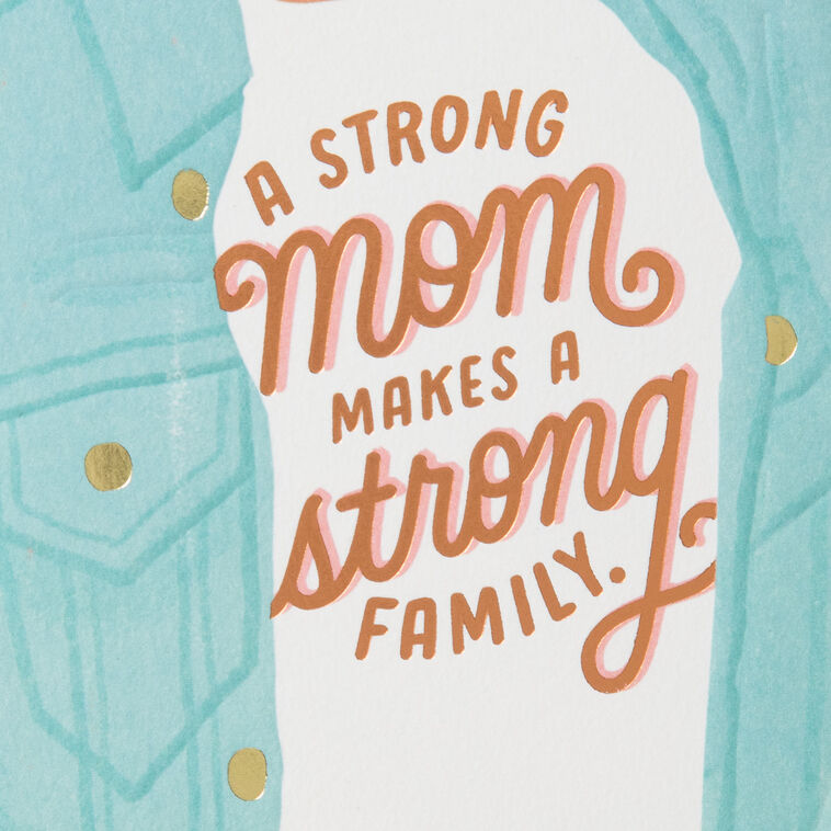 A Strong Mom Makes a Strong Family Birthday Card for Mom, , large image number 4