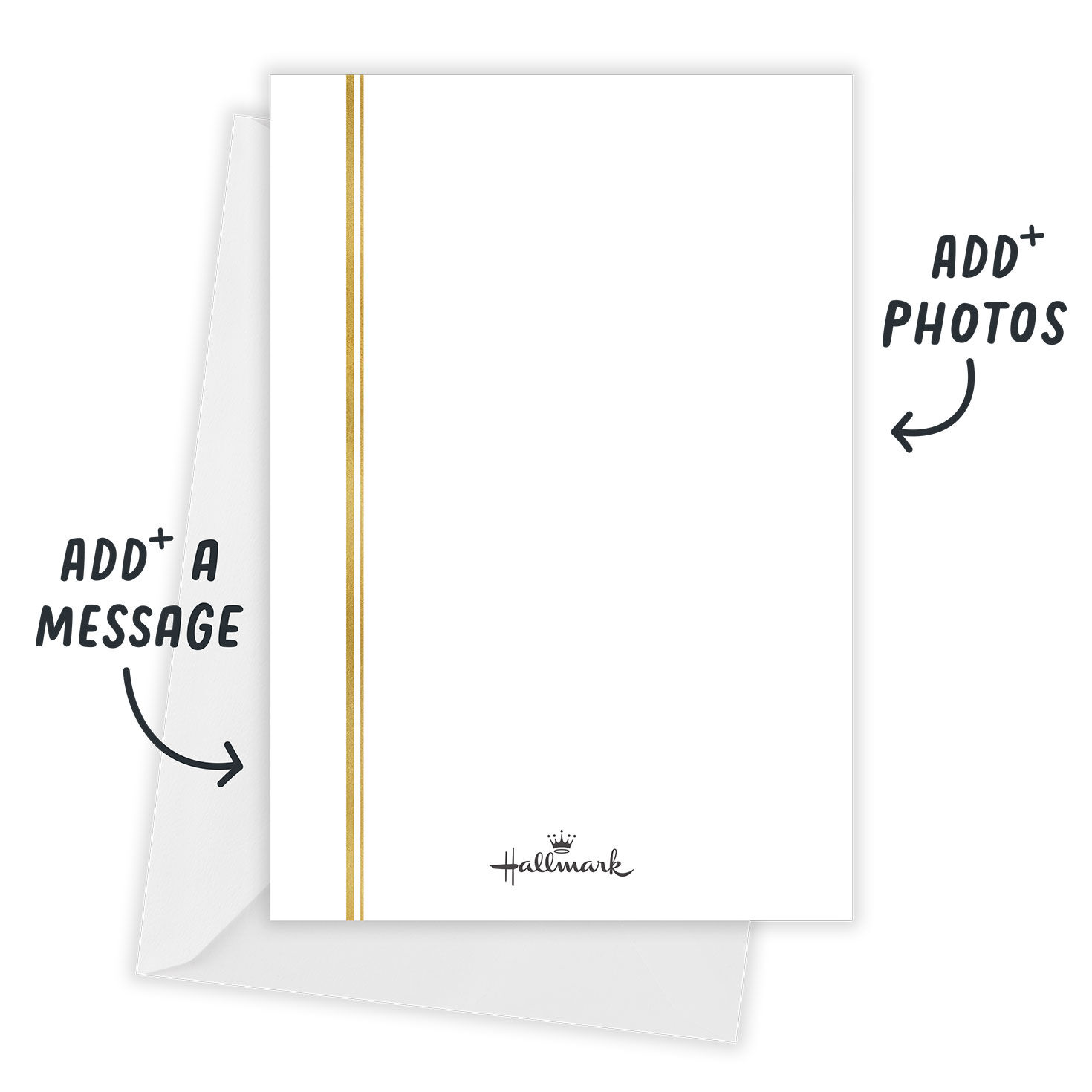 Initials Leaf Border Personalized Wedding Invitation Card Back with envelope  indicating personalization image number 3