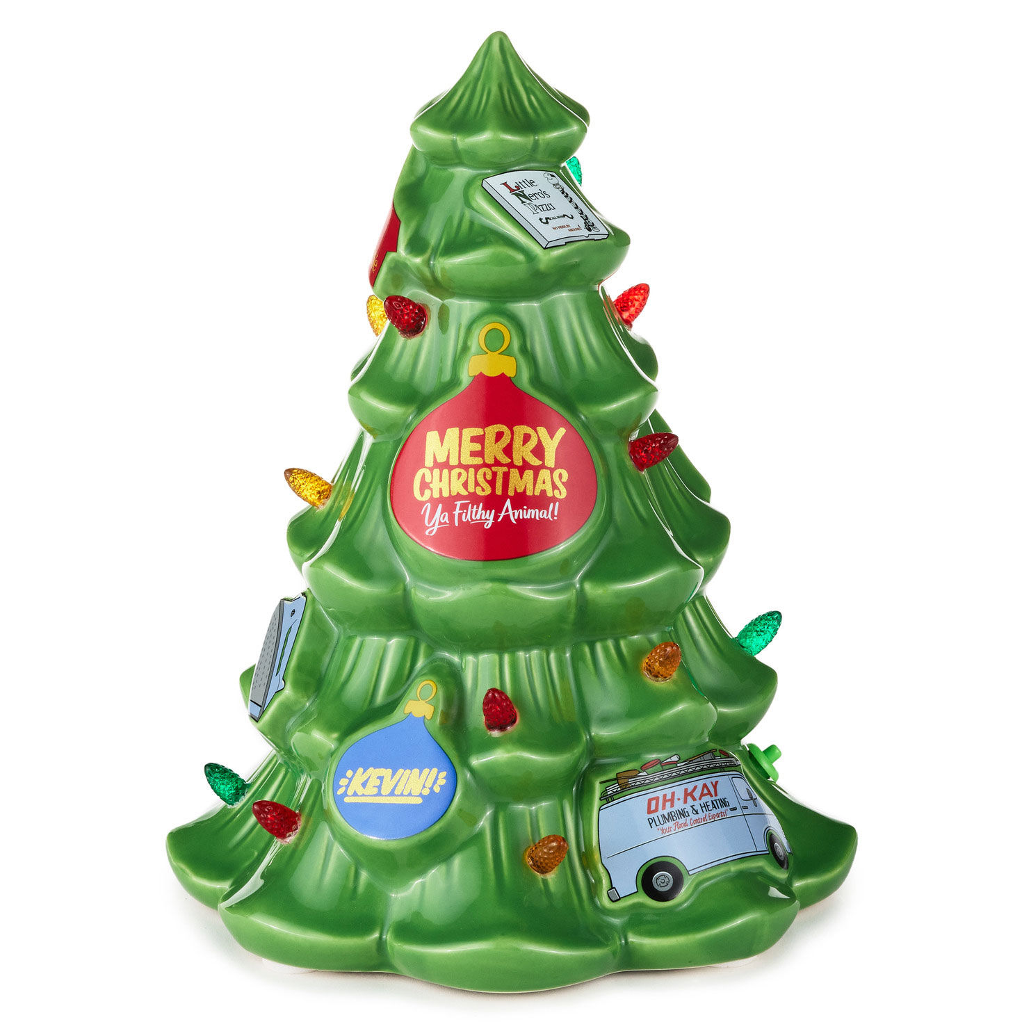 Ceramic Christmas Tree with Home Alone Decorations back image number 3