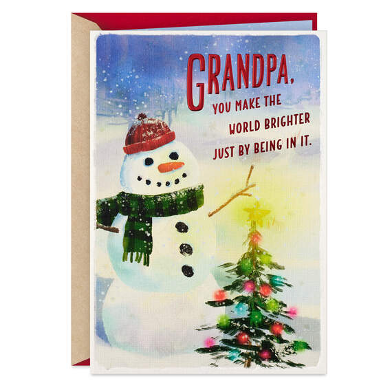 You Make the World Brighter Christmas Card for Grandpa, , large image number 1