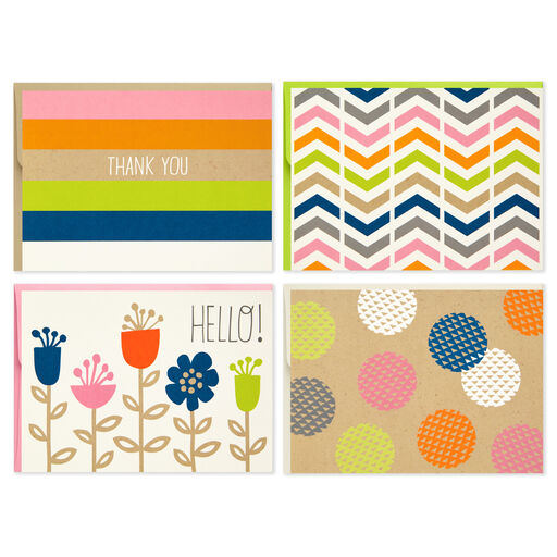 Assorted Kraft Blank Note Cards and Thank-You Notes, Box of 40, 