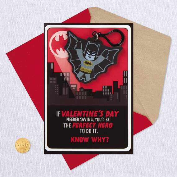 Batman™ Valentine's Day Card With Backpack Clip, , large image number 6