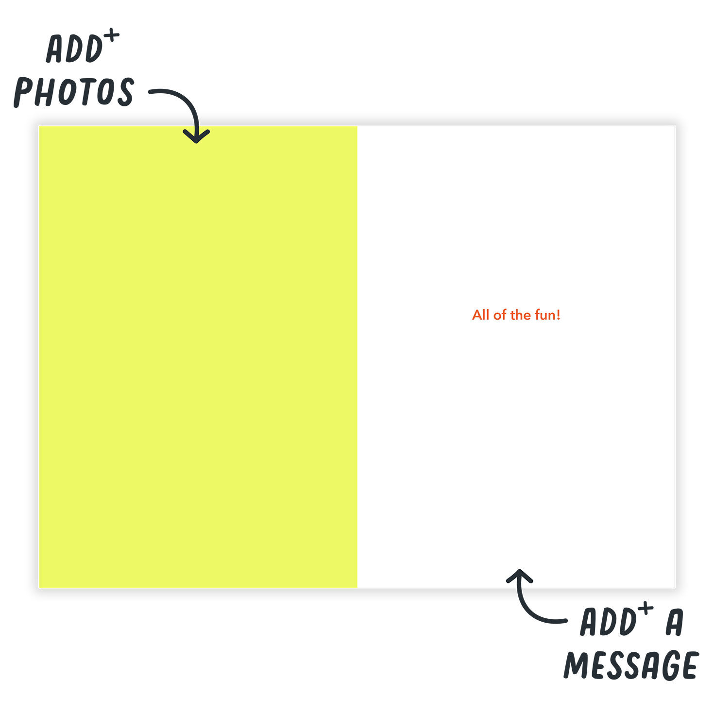All the Fun Personalized Half Birthday Card Open Card indicating personalization image number 3