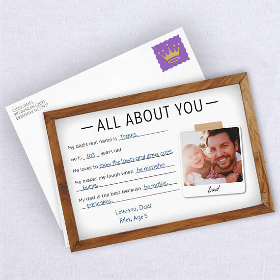Personalized All About Dad Fun List Love Photo Card, , large image number 4