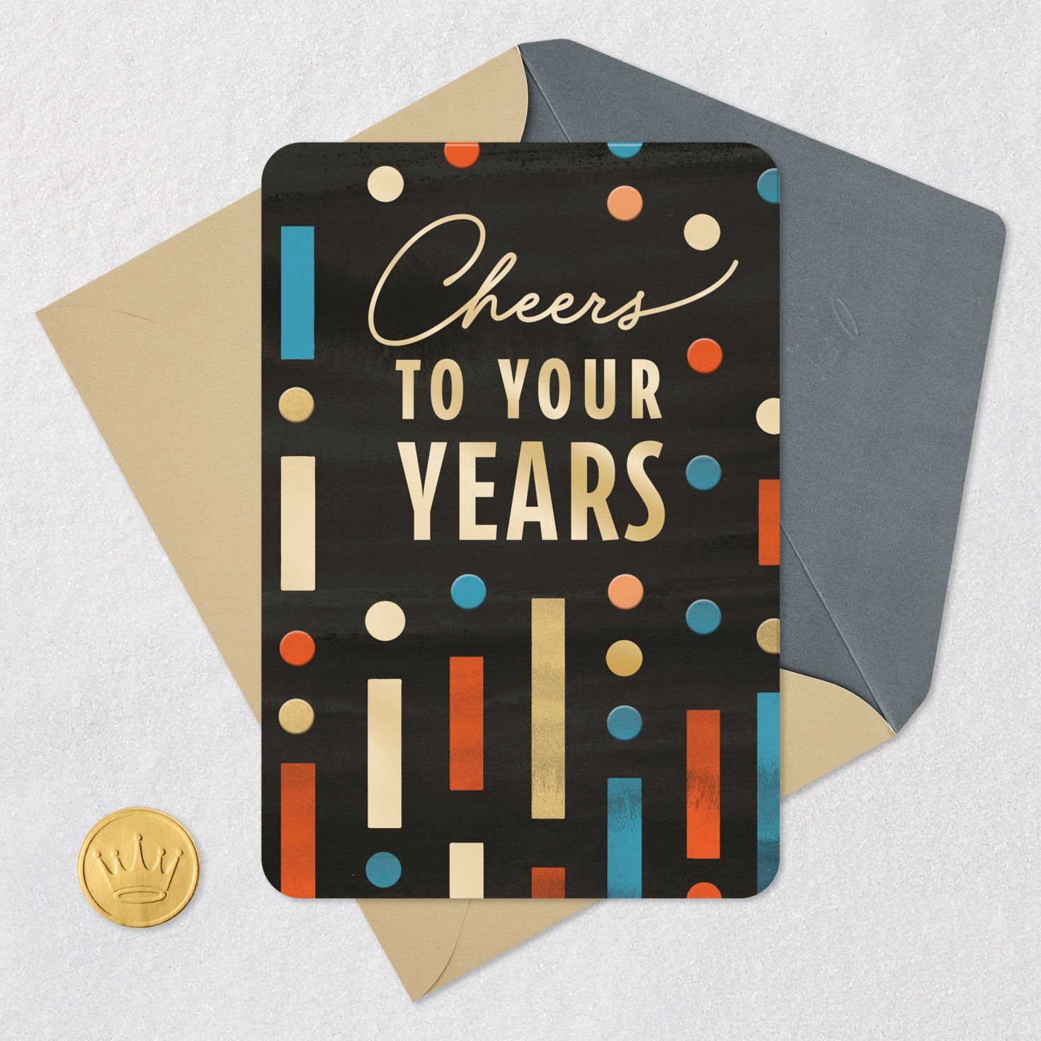 Upscale Exclamation Points Birthday Card Card Front with Envelope and Gold Seal image number 5