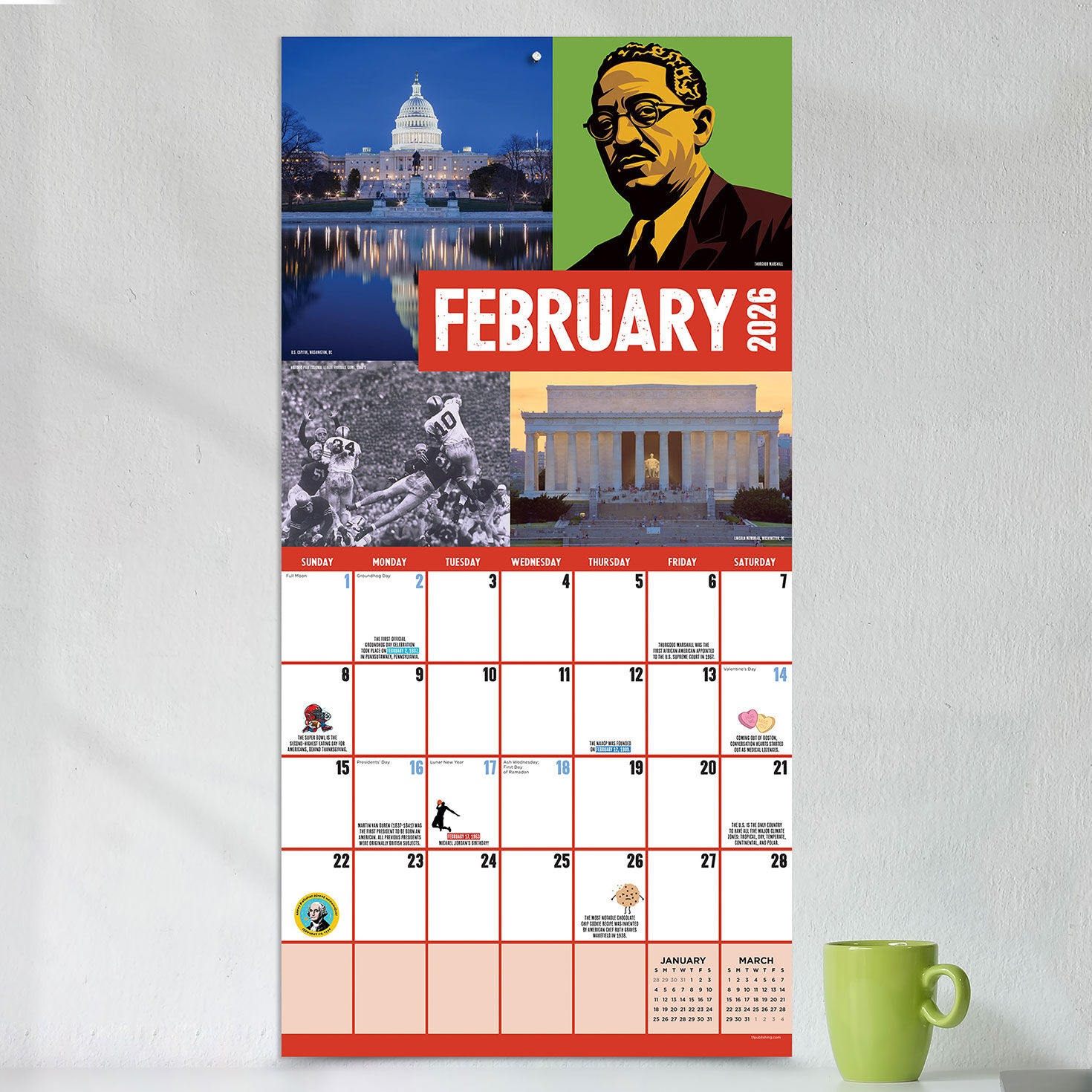 250 Years of USA American Icons 2026 Wall Calendar in use image number 4