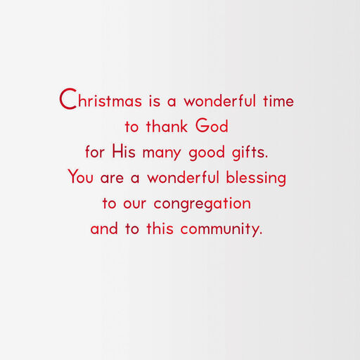 Wonderful Blessing Religious Christmas Card for Pastor and Family, 